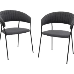Chaise a. acc. Belle anthracite (2/set)