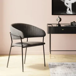 Chaise a. acc. Belle anthracite (2/set)