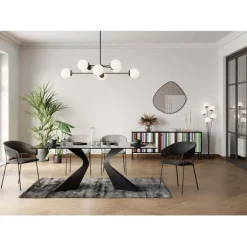 Chaise a. acc. Belle anthracite (2/set)