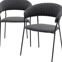 Chaise a. acc. Belle anthracite (2/set)
