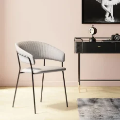 Chaise a. acc. Belle Gris Argent (2/set)