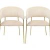 Chaise a. acc. Belle Velvet crème (2/set)