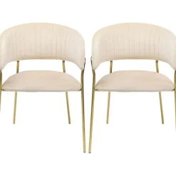 Chaise a. acc. Belle Velvet crème (2/set)