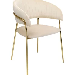 Chaise a. acc. Belle Velvet crème (2/set)
