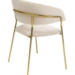 Chaise a. acc. Belle Velvet crème (2/set)