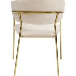 Chaise a. acc. Belle Velvet crème (2/set)