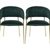 Chaise a. acc. Belle Velvet vert (2/set)