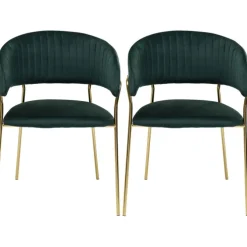 Chaise a. acc. Belle Velvet vert (2/set)