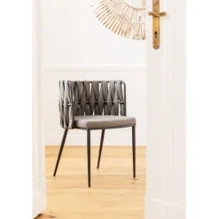 Chaise a. acc. Cheerio gris av. coussin