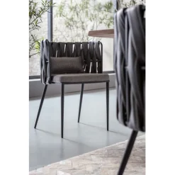 Chaise a. acc. Cheerio gris av. coussin