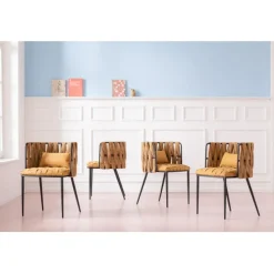 Chaise a. acc. Cheerio jaune a.coussin