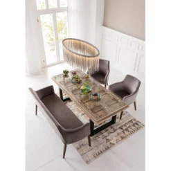 Chaise a. acc. Mode velours gris
