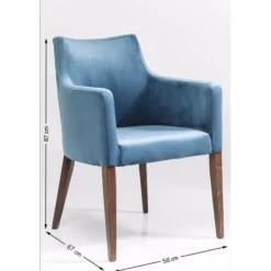 Chaise a. acc. Mode velours pétrole