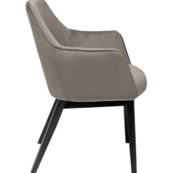 Chaise a. acc. Modino velours gris