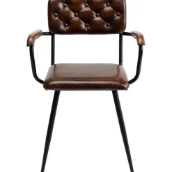 Chaise a. acc. Salsa.cuir marron