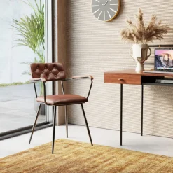 Chaise a. acc. Salsa.cuir marron