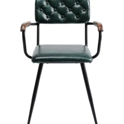 Chaise a. acc. Salsa.cuir vert foncé