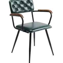 Chaise a. acc. Salsa.cuir vert foncé
