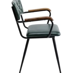 Chaise a. acc. Salsa.cuir vert foncé
