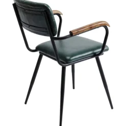 Chaise a. acc. Salsa.cuir vert foncé