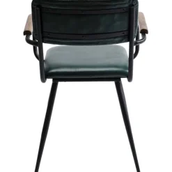 Chaise a. acc. Salsa.cuir vert foncé