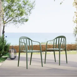 Chaise a.acc. Flores gris vert