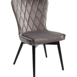 Chaise Black Marshall velours gris