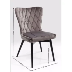 Chaise Black Marshall velours gris