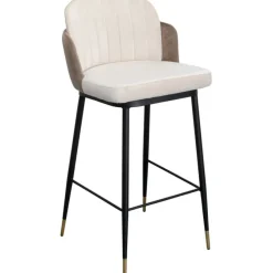 Chaise de bar Hojas beige