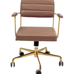 Chaise de bureau pivotante Dottore marron