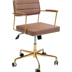Chaise de bureau pivotante Dottore marron