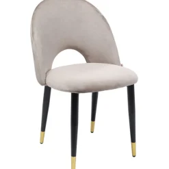Chaise Iris velours beige