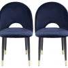 Chaise Iris velours bleu (2/set)