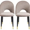 Chaise Iris velours taupe (2/set)