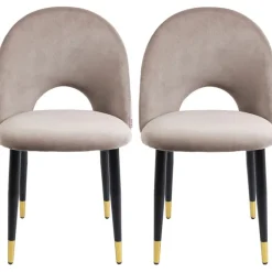 Chaise Iris velours taupe (2/set)
