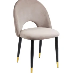 Chaise Iris velours taupe (2/set)