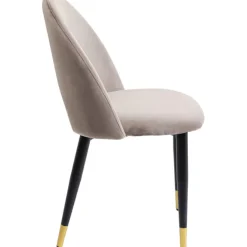 Chaise Iris velours taupe (2/set)