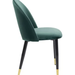 Chaise Iris velours vert