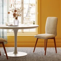 Chaise Lara velours cotelé crème