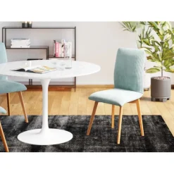 Chaise Lara velours cotelé bleu