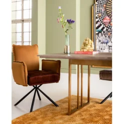 Chaise pivotante a. acc. Chelsea.marron