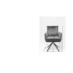 Chaise pivotante a. acc. Chelsea gris
