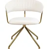 Chaise pivotante Belle velours crème