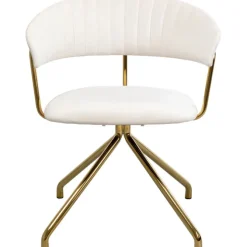 Chaise pivotante Belle velours crème