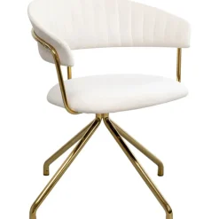 Chaise pivotante Belle velours crème