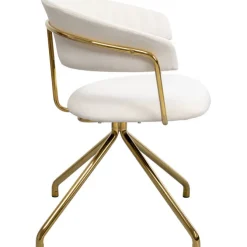 Chaise pivotante Belle velours crème