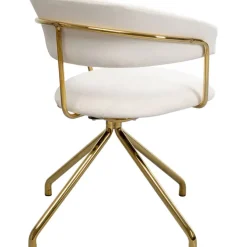 Chaise pivotante Belle velours crème