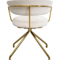 Chaise pivotante Belle velours crème