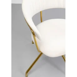 Chaise pivotante Belle velours crème
