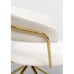 Chaise pivotante Belle velours crème